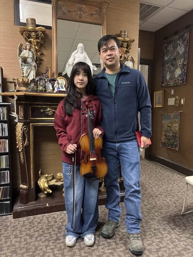 Kate Alvaran with violin/viola